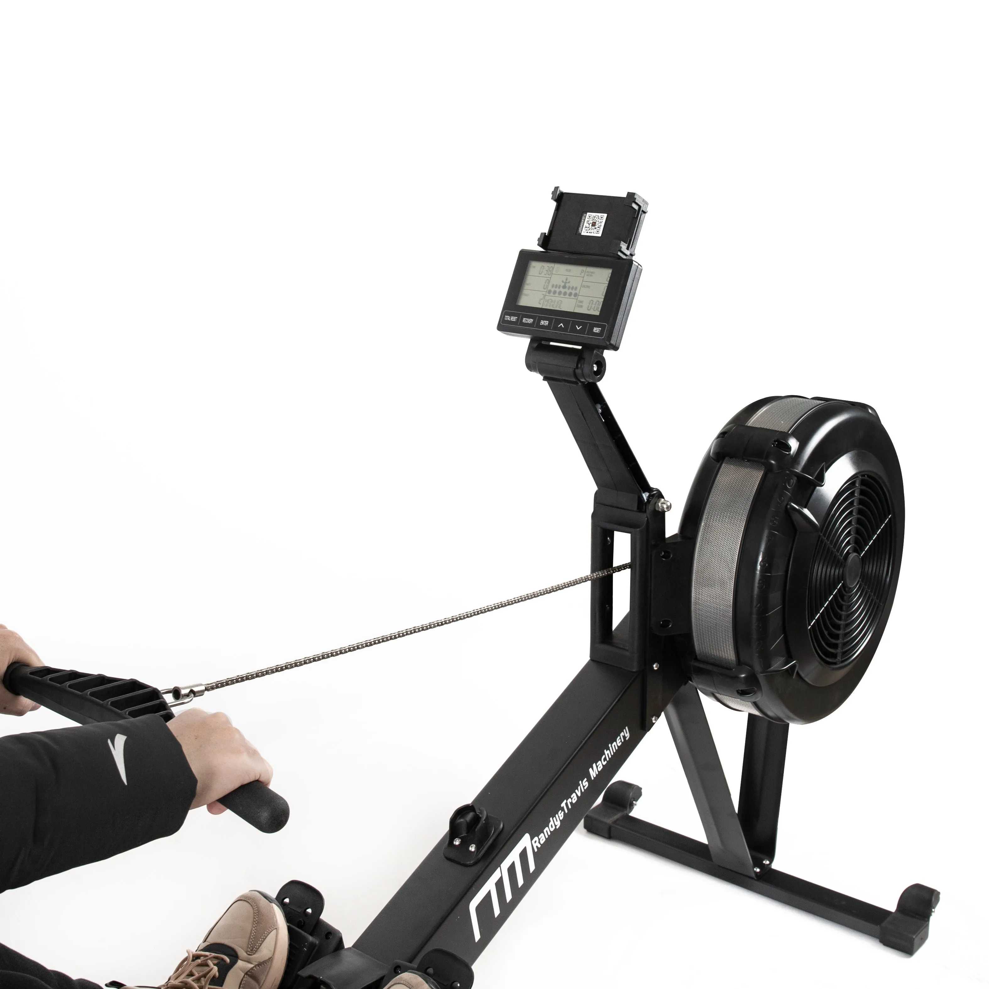 10-Level Air Rowing Machine w/ LCD & Phone Holder