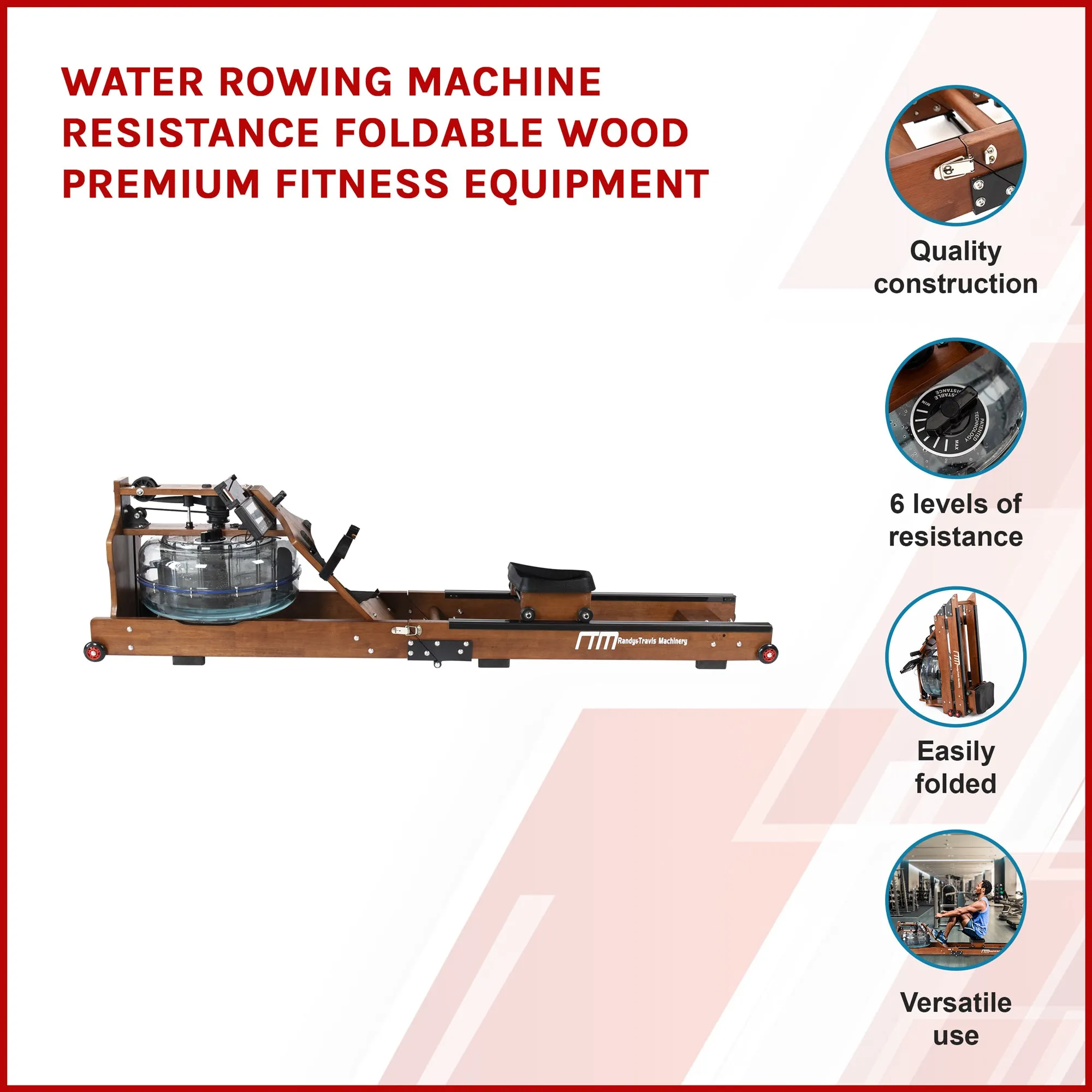 10-Level Air Rowing Machine w/ LCD & Phone Holder