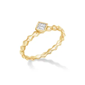 14k Brancusi Cube Diamond Narrative Ring