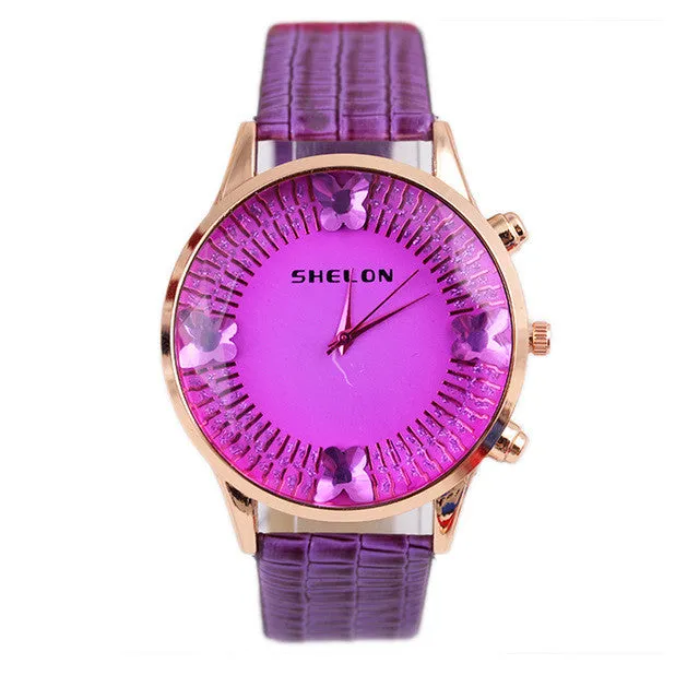 2016 new fashion luxury brand Large Dial Diamond Watch women leather color diamond quartz watches Gifr for girl Hot Sale Mance