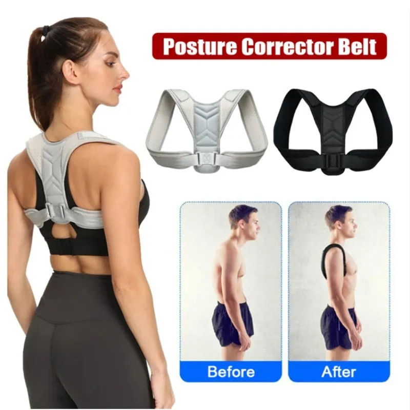 Anyfit Black Corrector Belt Large Back Posture Adjustable Neck Brace Training Equipment Shoulder Support Correction Belt