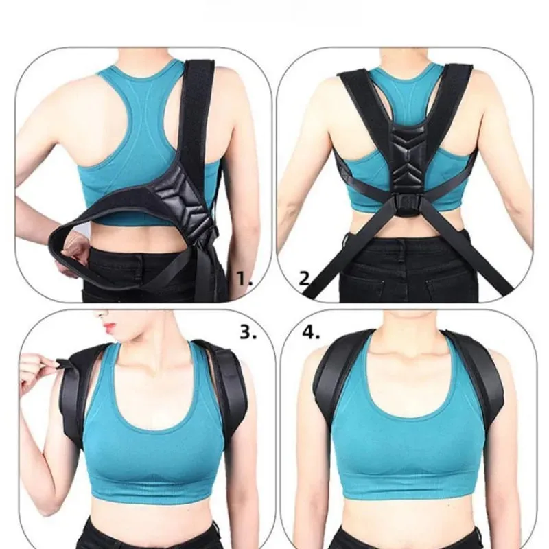 Anyfit Black Corrector Belt Large Back Posture Adjustable Neck Brace Training Equipment Shoulder Support Correction Belt