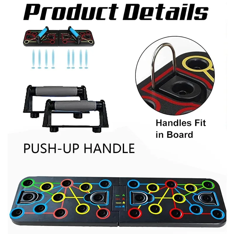 Anyfit Push Up Board With Rope 14 In 1 Push-Up Stands Portable Multifunction Foldable Workout Home Gym Equipment