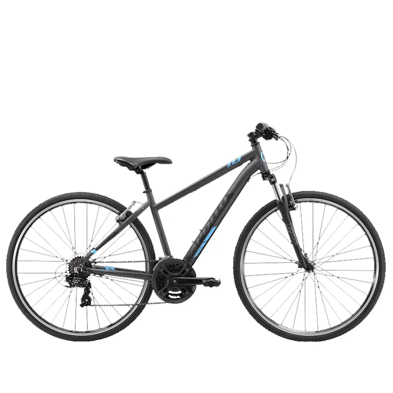 Apollo Transfer 10 WS Commuter Bike - Matt Charcoal / Black / Blue