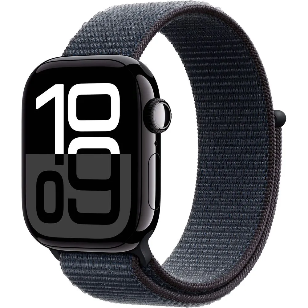 Apple Watch Gen 10 Series 10 42mm Jet Black Aluminum - Ink Sport Loop MWWG3LW/A