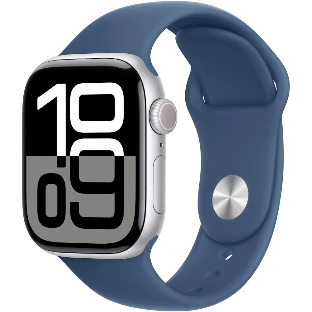 Apple Watch Gen 10 Series 10 42mm Silver Aluminum - Denim Sport Band MWWC3LW/A