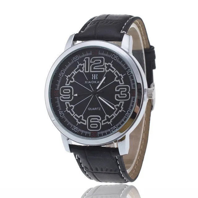 Belt Couple Fashion Watch Men and Women Relogio Masculino Clock Men Saat Erkekler Concise Large Dial Watches