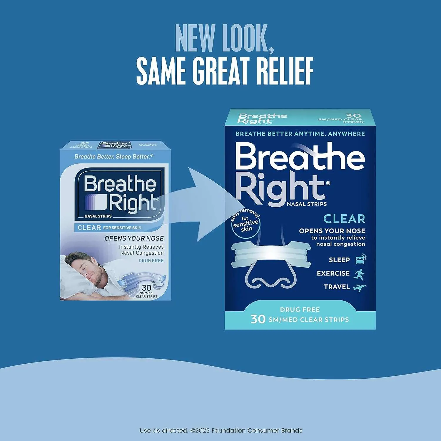 Breathe Right Original Clear Nasal Strips Small/ Medium