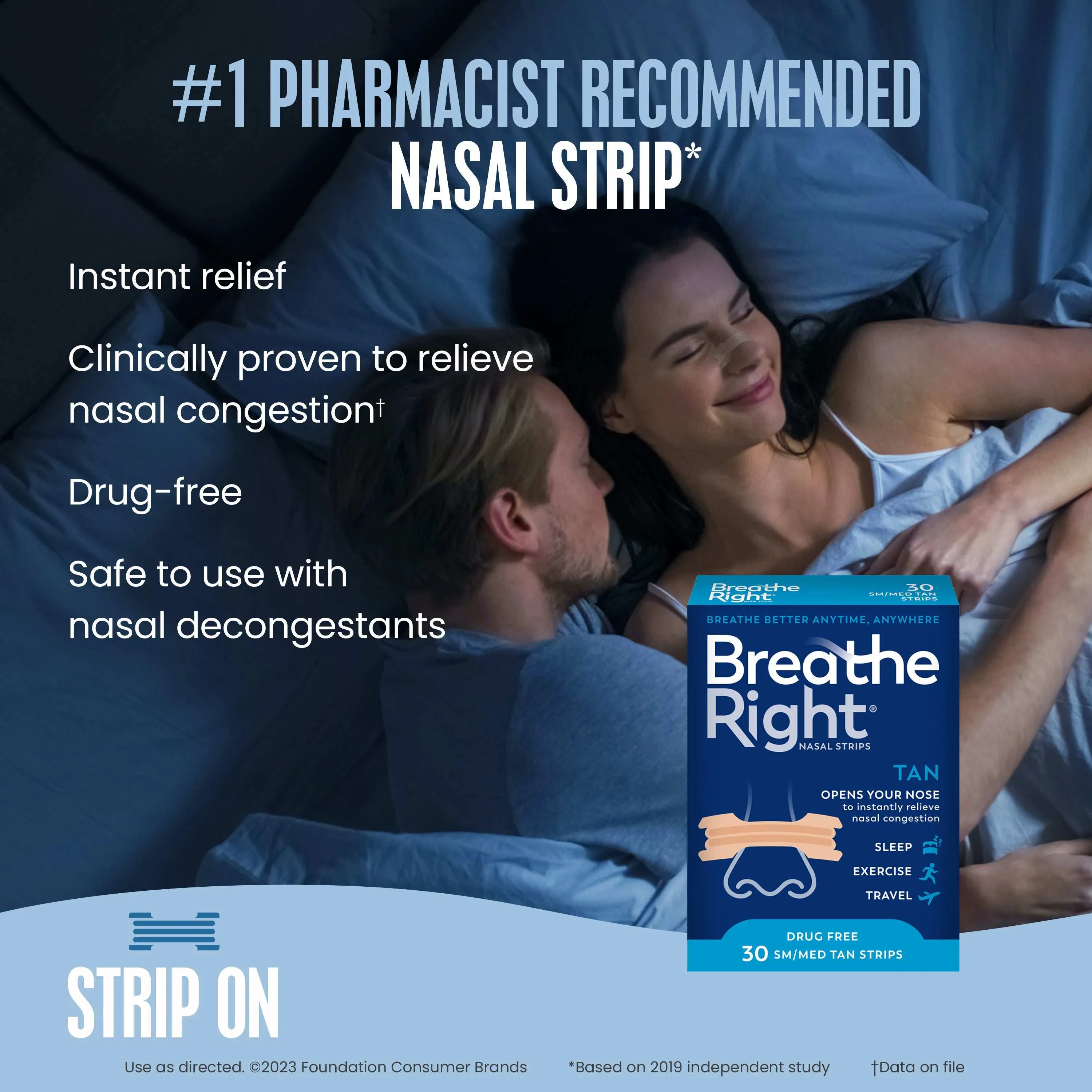 Breathe Right Original Tan Nasal Strips Small/ Medium