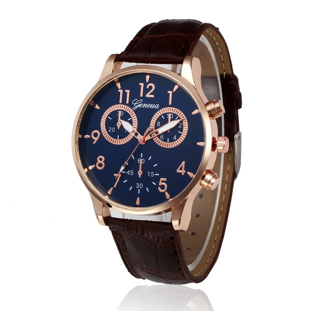 Business Style Quartz Faux Chronograph Watch for Men