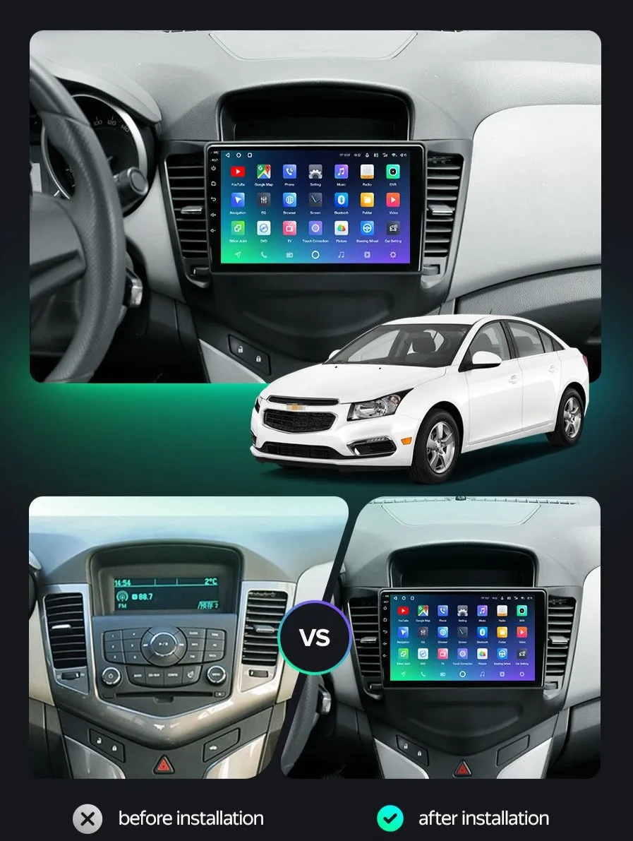 Car Dealz Premium Advanced 4G Data Model 10.2" Android 12.0 For Chevrolet Holden Cruze J300 2008 - 2014 In Dash Plus OEM Fascia