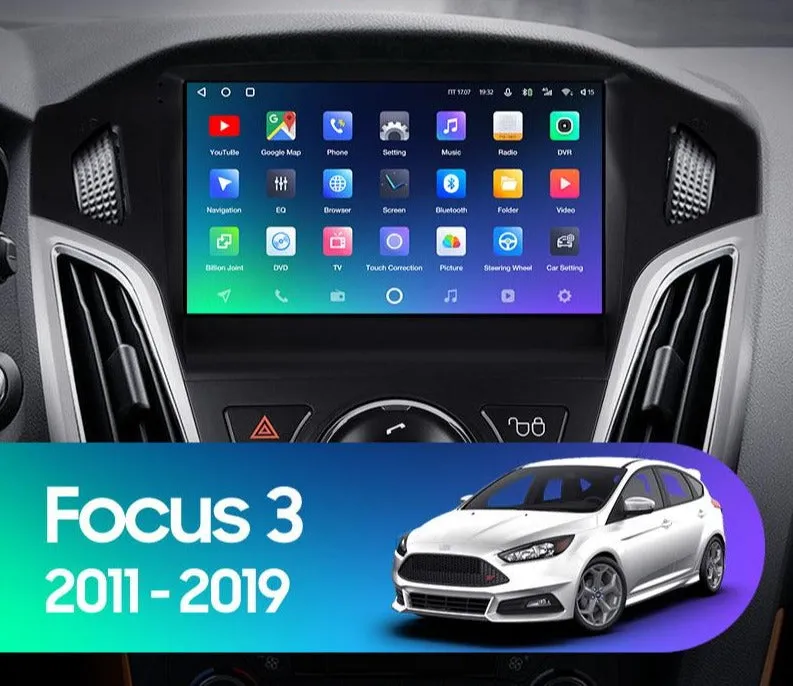 Car Dealz Premium Advanced 4G Data Model 10.2" Android 12.0 For Ford Focus 3 Mk 3 2011 - 2019 In Dash Plus OEM Fascia