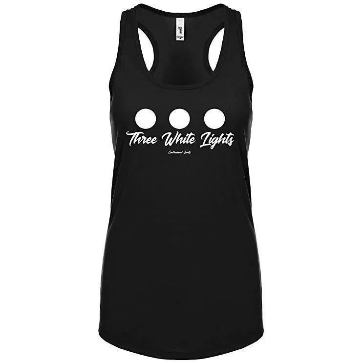 Contraband Sports 10319 Three White Lights Classic Powerlifting Design Womens Racerback Tank Top