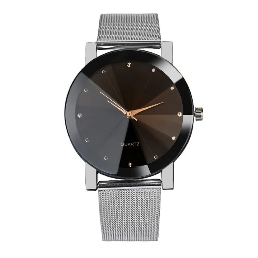 Crystal Quartz Stainless Steel Watch for Men