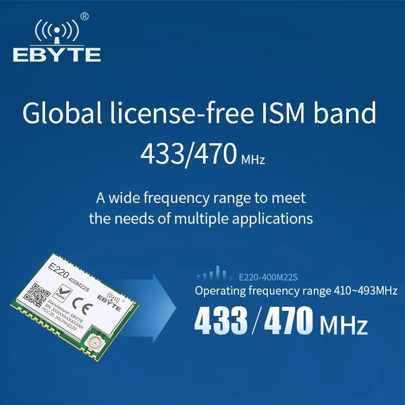 EBYTE E220-400M22S LLCC68 LoRa 433Mhz Wireless Module 470Mhz 22dBm 6km Long Range PA LNA RF Receiver Transmitter IPEX Antenna