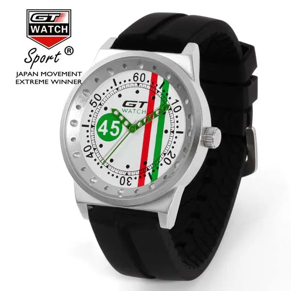 Fashion GT WATCH Brand Men Women's Silicone Strap Quartz Watch Italy Stripe Design Racing Sport Military Wristwatch 2016 New