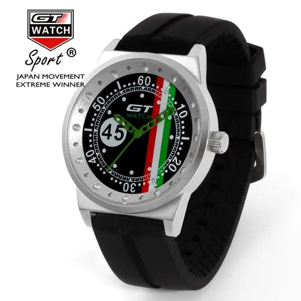 Fashion GT WATCH Brand Men Women's Silicone Strap Quartz Watch Italy Stripe Design Racing Sport Military Wristwatch 2016 New