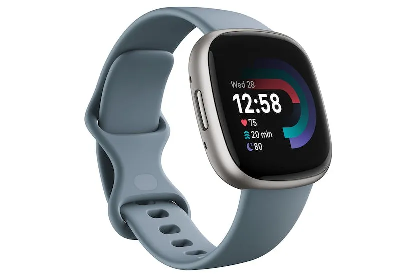 Fitbit Versa 4 Smartwatch Waterfall Blue & Platinum