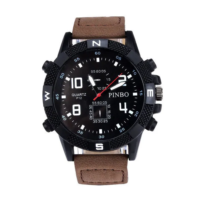 Hot Selling Luxury Men's Canvas strap Large Dial Military Sport Quartz Wrist Watch Gift 1pcs Dec 23