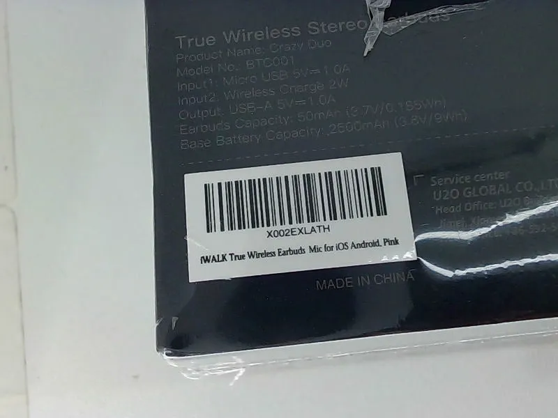 IWLK Wireless Ear Pods with Charging Case Black