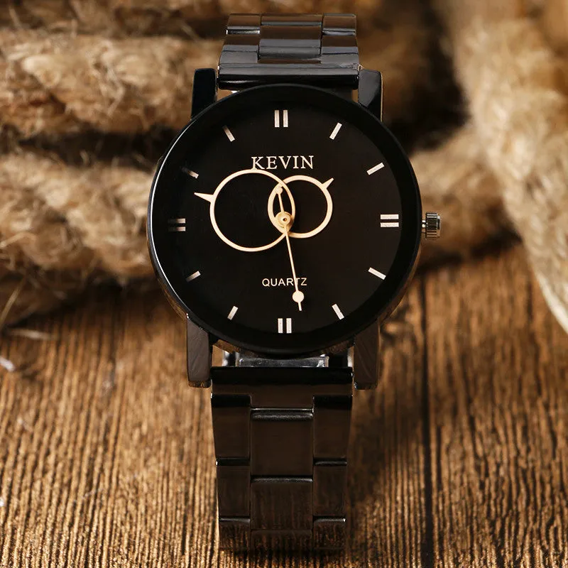 KEVIN Full Stainless Steel Quartz Watches Men Brand Chic Circle Dial Clock Women Fashion Watch 2016 relogio masculino femme