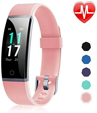 Letsfit Fitness Tracker, Activity Tracker Watch with Heart Rate Monitor, IP68 Standard Smart Watch with Step Counter, Calorie Counter, Call & SMS Pedometer Watch