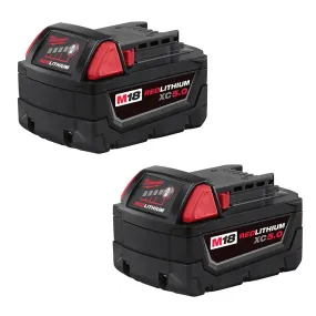 Milwaukee M18 REDLITHIUM XC5.0 Extended Capacity Battery Pack - 2 Pcs