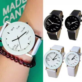 New Fashion Women Men Watches Clock Quartz Wrist Watch Lovers Couple Quartz-watch LXH