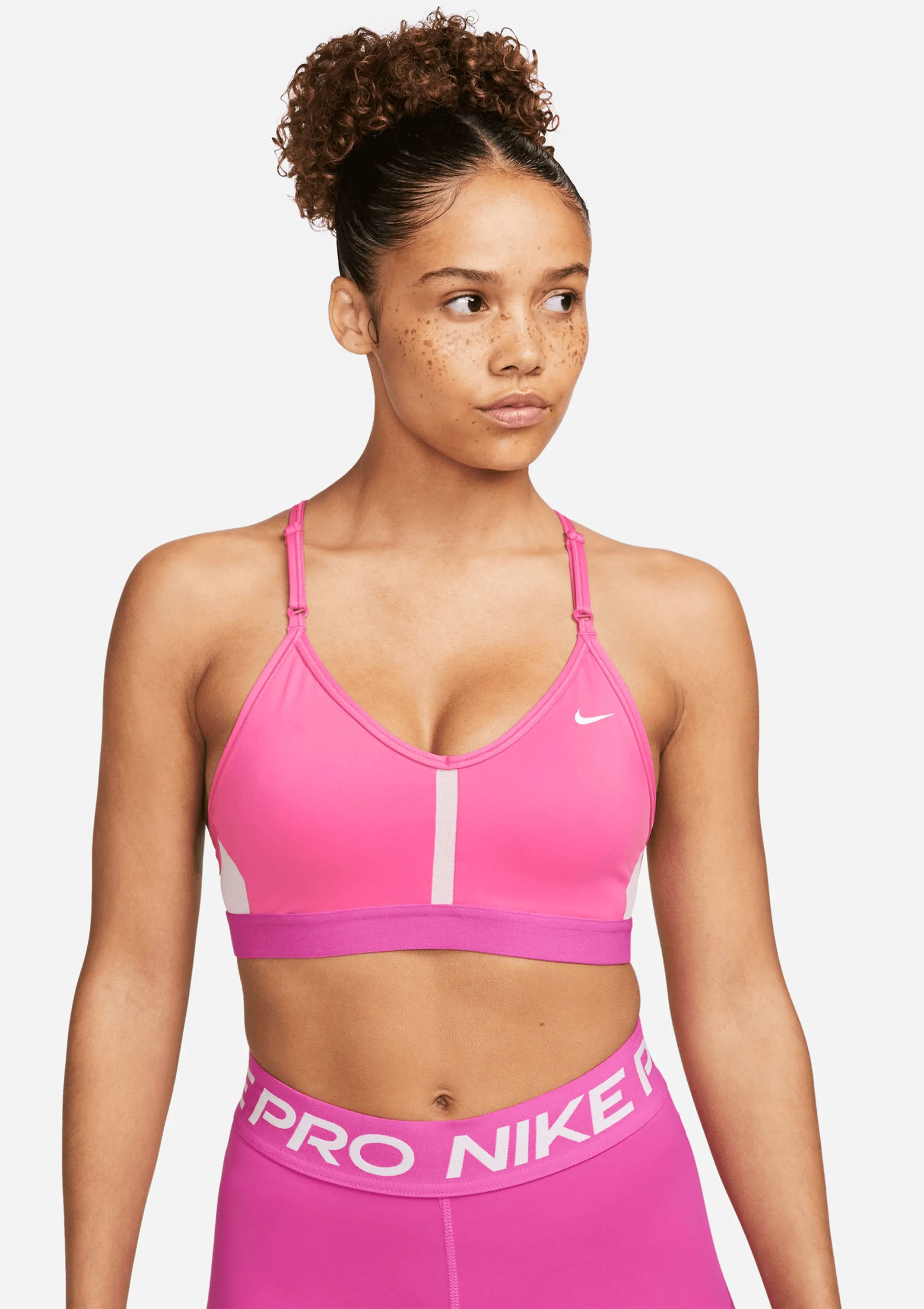 Nike Womens Indy V-Neck Sports Bra Pink <br> CZ4456-606