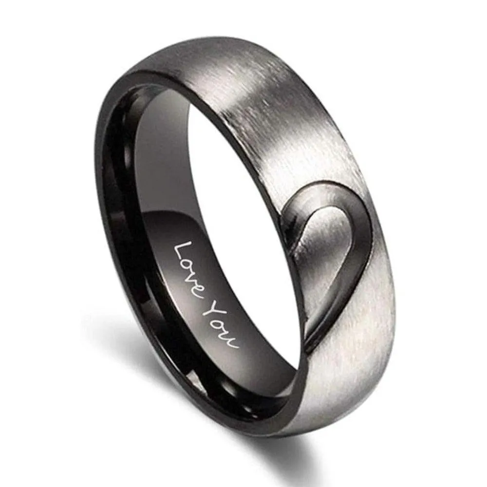 Personalized Couple’s Rings Custom Inner Engraving And Zirconia Stone Promise Unisex Ring