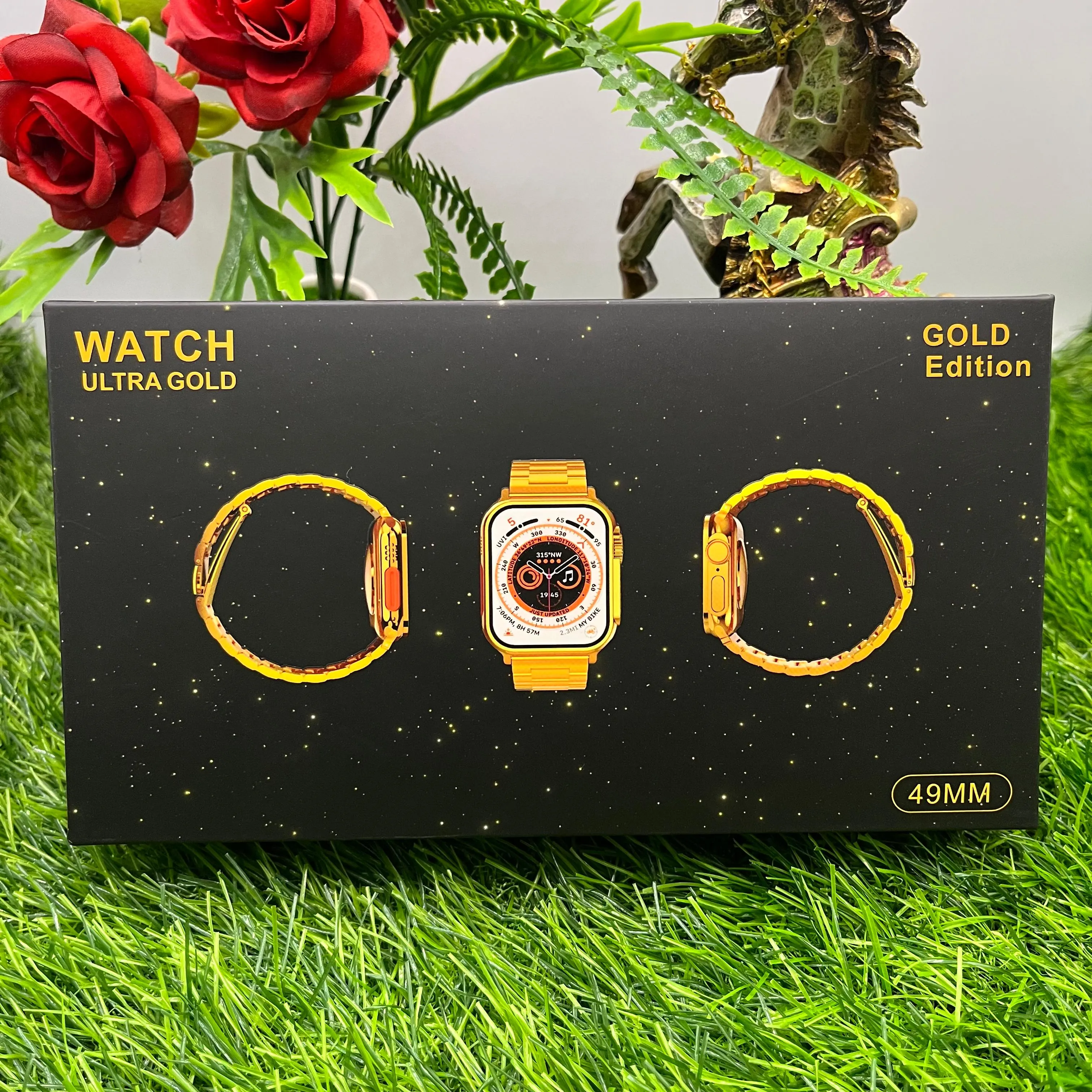 UniWatch 8 Ultra 24K Gold Edition - On/Off Apple Logo Dubai Quality Smartwatch (49mm, GPS   Cellular, Water Resistant, Always on Display) 1-Year Warranty